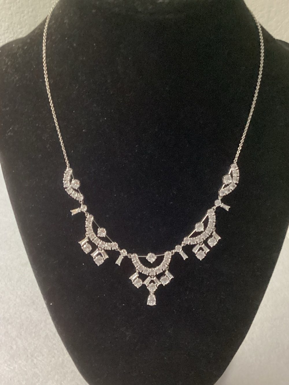 Eliot Danori Elegant Silver-Tone Crystal Statement Necklace